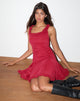 Bild von Fulvia Slip Mini Dress mit Rüschen in Deep Red