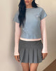 Bilder von Galen Two Toned Long Sleeve Top in Light Grey Blush mit 'M'-Stickerei