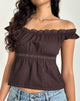 Bild von Gapita Bardot Top aus Popeline Deep Mahogany