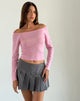 Image of Gavya Langärmeliges Bardot-Top in Flamingo Pink