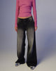 Bild von Roomy Extra Wide Low Rise Jeans in Extreme Black Wash