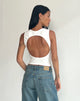 Bild von Gelsho Open Back Rib Tank Top in Off White