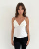 Bild von Gio Ruffle Cami Top in Slinky Elfenbein