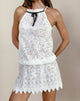Image of Gladia Neckholder-Minikleid aus ungefütterter Spitze Weiß