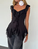Bild von Glaiza Ruffle Cami Top in Schwarz