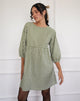 Image of Grace Minikleid aus Gingham Olive