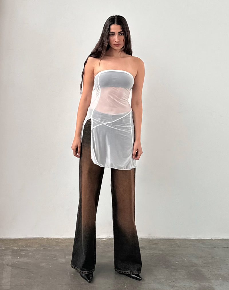 Gretchen Bandeau-Minikleid in schlichter Creme