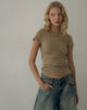 Image of Gryae Top mit geraffter Front in Biscotti