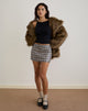 Image of Guizio Minirock aus Pailletten im Vintage-Karo Braun