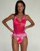 Image of Hakoni Neckholder Mesh Top in Pink Aquarell