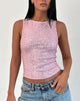 Bild von Hala Vest Top in Pink Mini Pailletten