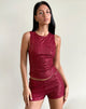Bild von Hala Top in Drape Mini Pailletten Maroon