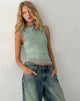 Bild von Hala Vest Top in Mint mit Silberfolie