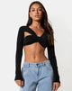 Image of Hanta Crop Top aus Krepp Schwarz
