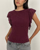 Image of Harsya Top in Flock Mini Leopard Pflaume