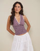 Bild von Hevalis Plunge Top in Mini Gingham Wein