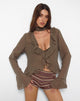 Image of Hirap Bluse mit Schal aus Chiffon Kaffee