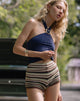 Image of Husan Hot Pants in Grün und Braun gestreift