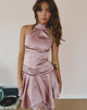 Image of Hydri Satin Minikleid mit Neckholder in Babyrosa