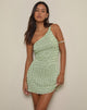 Image of Idarius One Shoulder Minikleid aus gestreiftem, strukturiertem Mesh Mint