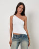 Bild von Idra Asymmetrisches Top aus Jersey Elfenbein