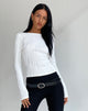 Image of Amabon Langärmeliges Crop Top in Crinkle Weiß