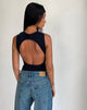 Bild von Gelsho Open Back Tank Top in Rib Schwarz