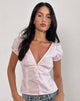 Bild von Inasha Top in Candy Pink Kleiner vertikaler Streifen