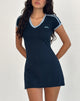 Image of Isadre Minikleid in Marineblau mit nantucketblauer Bindung