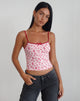 Bild von Isna Cami Top in Girlie Print mit roter Bindung