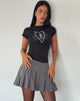 Bild von Izzy Lace Trim Tee in Schwarz Lace Up Heart Motif