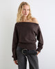 Image of Jalira Asymmetrischer Pullover in Braun