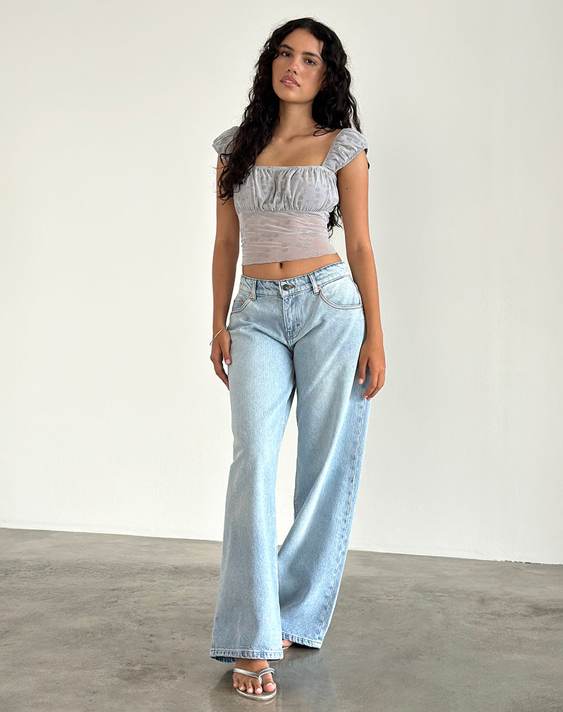 Jamet Top in Flock Chic Petals Grau