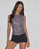 Bild von Janae Vest Top in Distressed PU Washed Plum