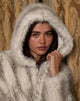 Image of Jemi Kunstfelljacke mit Kapuze in Creme