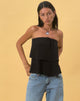 Bild von Jimin Layered Bandeau Top in Crinkle Black