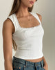 Image of Jinila Top in Off White mit Schleife und Spitzenbesatz