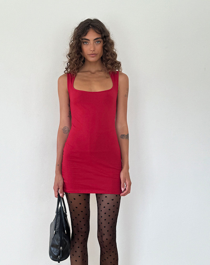Jinsuen Bodycon-Minikleid in Adrenalinrot