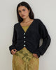 Image of Jiyo Geraffte Strickjacke aus Strick Schwarz