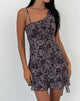 Image of Joanna Asymmetrisches Minikleid mit Rosenprint im Herbst