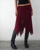 Image of Jovali Midirock mit niedriger Taille aus Mesh Maroon