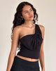 Bild von Jovie One Shoulder Slinky Bow Top in Schwarz