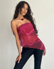 Joyce Longline Waterfall Tube Top in Pflaume Watercolour