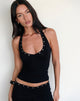 Image of Jugo Neckholder-Top in Schwarz mit Ösen