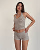 Image of Sera Shorts aus gestreiftem Jersey Neutral Braun