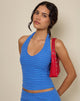 Image of Jules Top in Frottee blau gestreift