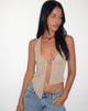 Image of Kacie Waffelstrick Neckholder Butterfly Top in Hafer