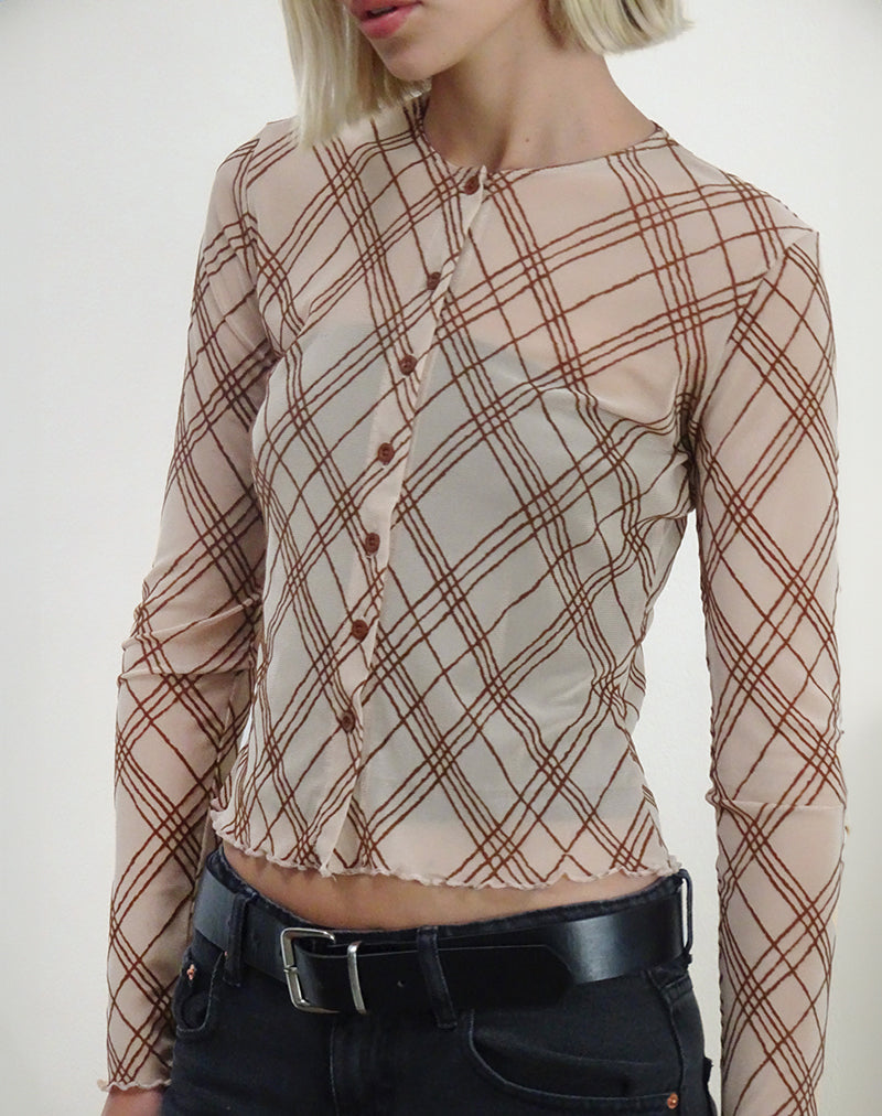 Kahula Hemd in Sketchy Stripe Nude