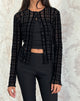 Image of Kahula Strickjacke mit farbigem Karoflock Schwarz