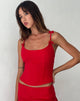 Image of Kaida Schleife Detail Korsett Top in Tailoring Rot